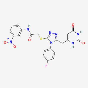 2-[[5-[(2,4-dioxo-1H-pyrimidin-6-yl)methyl]-4-(4-fluorophenyl)-1,2,4-triazol-3-yl]sulfanyl]-N-(3-nitrophenyl)acetamide