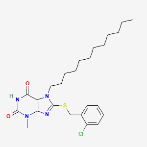 8-[(2-Chlorophenyl)methylsulfanyl]-7-dodecyl-3-methylpurine-2,6-dione