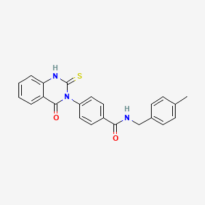 N-[(4-methylphenyl)methyl]-4-(4-oxo-2-sulfanylidene-1H-quinazolin-3-yl)benzamide