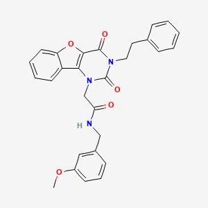 2-[2,4-dioxo-3-(2-phenylethyl)-3,4-dihydro[1]benzofuro[3,2-d]pyrimidin-1(2H)-yl]-N-(3-methoxybenzyl)acetamide