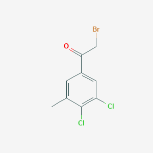 molecular formula C9H7BrCl2O B1411310 3',4'-Dichloro-5'-methylphenacyl bromide CAS No. 1806288-57-2