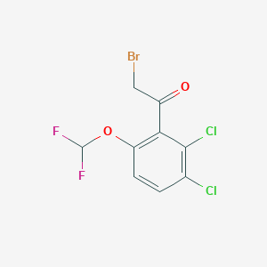 molecular formula C9H5BrCl2F2O2 B1411314 2',3'-Dichloro-6'-(difluoromethoxy)phenacyl bromide CAS No. 1803790-95-5