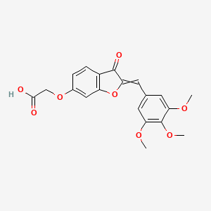 2-[[3-Oxo-2-[(3,4,5-trimethoxyphenyl)methylidene]-1-benzofuran-6-yl]oxy]acetic acid