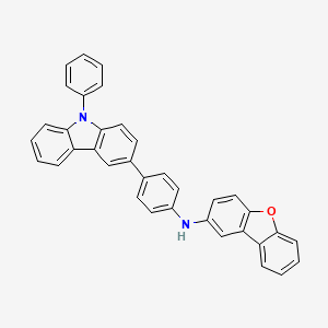 molecular formula C36H24N2O B14113180 N-(4-(9-Phenyl-9H-carbazol-3-yl)phenyl)dibenzo[b,d]furan-2-amine 