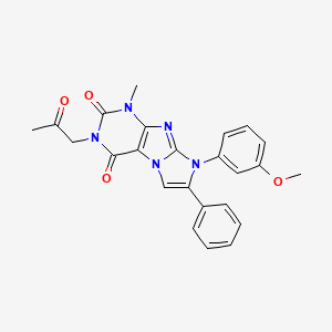 molecular formula C24H21N5O4 B14113205 8-(3-methoxyphenyl)-1-methyl-3-(2-oxopropyl)-7-phenyl-1H-imidazo[2,1-f]purine-2,4(3H,8H)-dione 