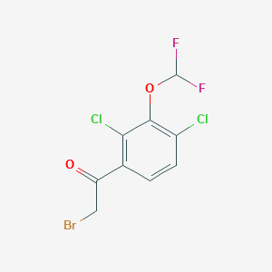 molecular formula C9H5BrCl2F2O2 B1411323 2',4'-Dichloro-3'-(difluoromethoxy)phenacyl bromide CAS No. 1806351-74-5