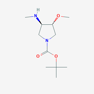 molecular formula C11H22N2O3 B14113256 tert-butyl (3R,4R)-3-methoxy-4-(methylamino)pyrrolidine-1-carboxylate 