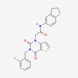 N-(2,3-dihydro-1H-inden-5-yl)-2-(3-(2-fluorobenzyl)-2,4-dioxo-3,4-dihydrothieno[3,2-d]pyrimidin-1(2H)-yl)acetamide