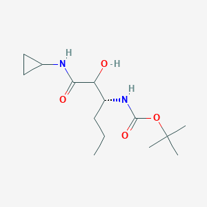 molecular formula C14H26N2O4 B14113299 tert-butyl ((3R)-1-(cyclopropylamino)-2-hydroxy-1-oxohexan-3-yl)carbamate 