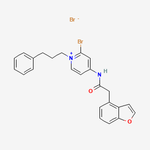 2-(1-benzofuran-4-yl)-N-[2-bromo-1-(3-phenylpropyl)pyridin-1-ium-4-yl]acetamide;bromide