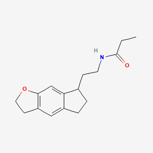 molecular formula C16H21NO2 B14113410 PropanaMide, N-[2-(3,5,6,7-tetrahydro-2H-indeno[5,6-b]furan-7-yl)ethyl]- 