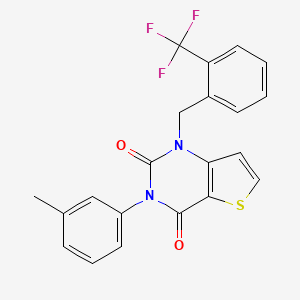 3-(3-methylphenyl)-1-[2-(trifluoromethyl)benzyl]thieno[3,2-d]pyrimidine-2,4(1H,3H)-dione