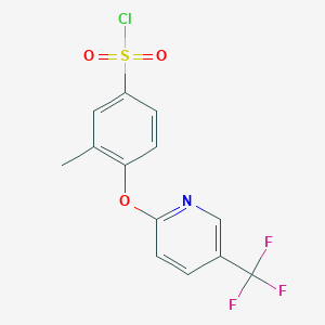 molecular formula C13H9ClF3NO3S B1411344 3-甲基-4-(5-三氟甲基吡啶-2-氧基)-苯磺酰氯 CAS No. 1181761-91-0