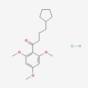 4-Cyclopentyl-1-(2,4,6-trimethoxyphenyl)butan-1-one;hydrochloride