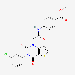 molecular formula C22H16ClN3O5S B14113515 methyl 4-({[3-(3-chlorophenyl)-2,4-dioxo-3,4-dihydrothieno[3,2-d]pyrimidin-1(2H)-yl]acetyl}amino)benzoate 