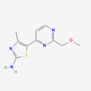 molecular formula C10H12N4OS B1411353 5-(2-(甲氧甲基)嘧啶-4-基)-4-甲基噻唑-2-胺 CAS No. 1217487-11-0
