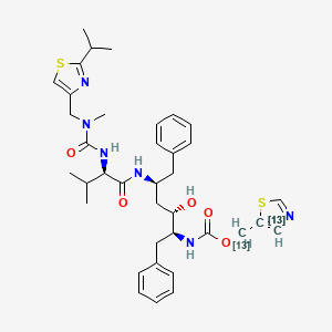 molecular formula C37H48N6O5S2 B14113530 (4,5-13C2)1,3-thiazol-5-yl(113C)methyl N-[(2S,3S,5S)-3-hydroxy-5-[[(2R)-3-methyl-2-[[methyl-[(2-propan-2-yl-1,3-thiazol-4-yl)methyl]carbamoyl]amino]butanoyl]amino]-1,6-diphenylhexan-2-yl]carbamate 