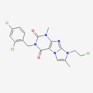 molecular formula C18H16Cl3N5O2 B14113538 8-(2-chloroethyl)-3-(2,4-dichlorobenzyl)-1,7-dimethyl-1H-imidazo[2,1-f]purine-2,4(3H,8H)-dione 