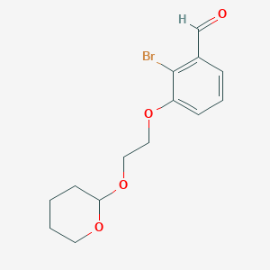 molecular formula C14H17BrO4 B1411354 2-溴-3-(2-((四氢-2H-吡喃-2-基)氧基)乙氧基)苯甲醛 CAS No. 1093644-11-1