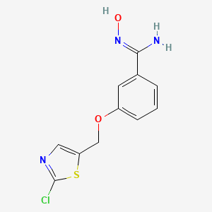 molecular formula C11H10ClN3O2S B14113578 3-[(2-chloro-1,3-thiazol-5-yl)methoxy]-N'-hydroxybenzenecarboximidamide 