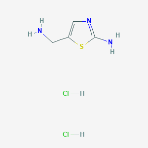 molecular formula C4H9Cl2N3S B1411361 5-(氨甲基)-1,3-噻唑-2-胺二盐酸盐 CAS No. 1300216-98-1