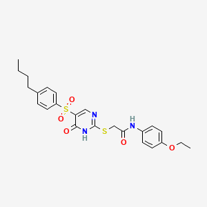 molecular formula C24H27N3O5S2 B14113614 2-({5-[(4-butylphenyl)sulfonyl]-6-oxo-1,6-dihydropyrimidin-2-yl}sulfanyl)-N-(4-ethoxyphenyl)acetamide 