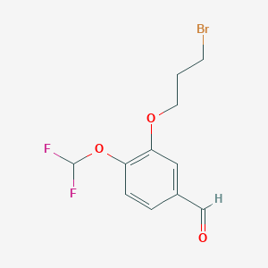 molecular formula C11H11BrF2O3 B1411362 3-(3-Bromopropoxy)-4-(difluoromethoxy)benzaldehyde CAS No. 1422361-81-6