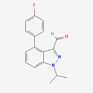 molecular formula C17H15FN2O B1411363 4-(4-fluorophenyl)-1-isopropyl-1H-indazole-3-carbaldehyde CAS No. 1350760-44-9