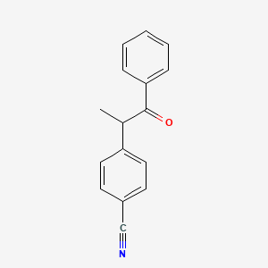 molecular formula C16H13NO B14113662 4-(1-Oxo-1-phenylpropan-2-yl)benzonitrile 