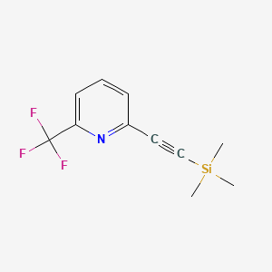 molecular formula C11H12F3NSi B14113696 2-(Trifluoromethyl)-6-((trimethylsilyl)ethynyl)pyridine 