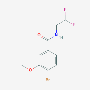 molecular formula C10H10BrF2NO2 B1411370 苯甲酰胺，4-溴-N-(2,2-二氟乙基)-3-甲氧基- CAS No. 1403330-04-0