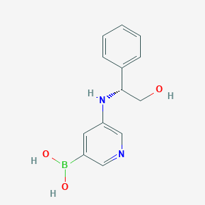 molecular formula C13H15BN2O3 B1411377 (R)-(5-((2-羟基-1-苯乙基)氨基)吡啶-3-基)硼酸 CAS No. 1613639-39-6