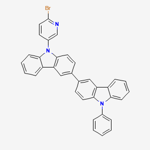 molecular formula C35H22BrN3 B14113783 9-(6-Bromopyridin-3-yl)-9'-phenyl-9H,9'H-3,3'-bicarbazole 