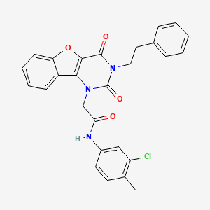 N-(3-chloro-4-methylphenyl)-2-[2,4-dioxo-3-(2-phenylethyl)-3,4-dihydro[1]benzofuro[3,2-d]pyrimidin-1(2H)-yl]acetamide