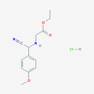 Ethyl 2-[[cyano-(4-methoxyphenyl)methyl]amino]acetate hydrochloride