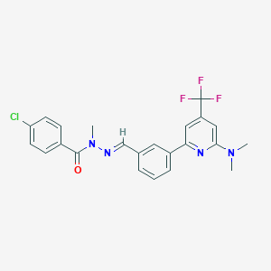 molecular formula C23H20ClF3N4O B1411383 4-氯-N'-(3-(6-(二甲氨基)-4-(三氟甲基)吡啶-2-基)亚苄基)-N-甲基苯甲酰肼 CAS No. 1311283-70-1