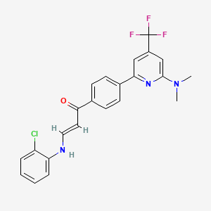 molecular formula C23H19ClF3N3O B1411387 (E)-3-(2-Chloro-phenylamino)-1-[4-(6-dimethylamino-4-trifluoromethyl-pyridin-2-yl)-phenyl]-propenone CAS No. 1311283-79-0