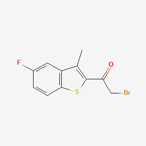 molecular formula C11H8BrFOS B1411391 2-Bromo-1-(5-fluoro-3-methyl-benzo[b]thiophen-2-yl)-ethanone CAS No. 1431555-25-7