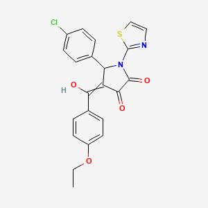 5-(4-Chlorophenyl)-4-[(4-ethoxyphenyl)-hydroxymethylidene]-1-(1,3-thiazol-2-yl)pyrrolidine-2,3-dione