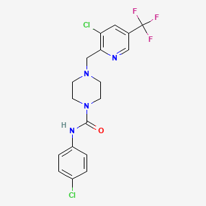 4-(3-Chloro-5-trifluoromethyl-pyridin-2-ylmethyl)-piperazine-1-carboxylic acid (4-chloro-phenyl)-amide