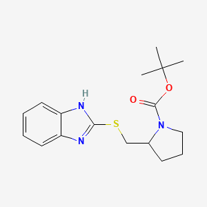 2-Methyl-2-propanyl 2-[(1H-benzimidazol-2-ylsulfanyl)methyl]-1-pyrrolidinecarboxylate