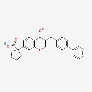 1-{3-[([1,1'-Biphenyl]-4-yl)methyl]-4-hydroxy-3,4-dihydro-2H-1-benzopyran-7-yl}cyclopentane-1-carboxylic acid