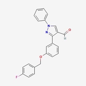 3-{3-[(4-fluorophenyl)methoxy]phenyl}-1-phenyl-1H-pyrazole-4-carbaldehyde