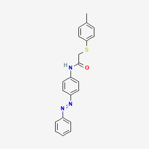 molecular formula C21H19N3OS B14114303 (E)-N-(4-(phenyldiazenyl)phenyl)-2-(p-tolylthio)acetamide CAS No. 1006788-18-6