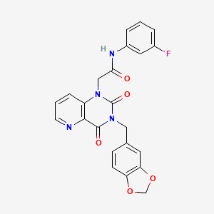 2-(3-(benzo[d][1,3]dioxol-5-ylmethyl)-2,4-dioxo-3,4-dihydropyrido[3,2-d]pyrimidin-1(2H)-yl)-N-(3-fluorophenyl)acetamide