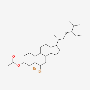 [5,6-Dibromo-17-(5-ethyl-6-methylhept-3-en-2-yl)-10,13-dimethyl-1,2,3,4,6,7,8,9,11,12,14,15,16,17-tetradecahydrocyclopenta[a]phenanthren-3-yl] acetate