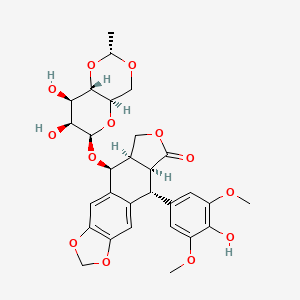 (5S,5aR,8aS,9R)-5-[[(2R,4aR,6R,7S,8R,8aS)-7,8-dihydroxy-2-methyl-4,4a,6,7,8,8a-hexahydropyrano[3,2-d][1,3]dioxin-6-yl]oxy]-9-(4-hydroxy-3,5-dimethoxyphenyl)-5a,6,8a,9-tetrahydro-5H-[2]benzofuro[6,5-f][1,3]benzodioxol-8-one