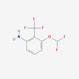 molecular formula C8H6F5NO B1411441 3-Difluoromethoxy-2-(trifluoromethyl)aniline CAS No. 1803781-61-4