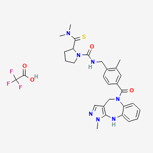 2-(dimethylcarbamothioyl)-N-[[2-methyl-4-(1-methyl-4,10-dihydropyrazolo[4,3-c][1,5]benzodiazepine-5-carbonyl)phenyl]methyl]pyrrolidine-1-carboxamide;2,2,2-trifluoroacetic acid