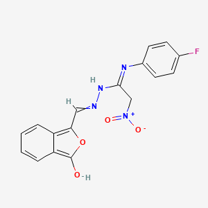 N'-(4-fluorophenyl)-N-[(3-hydroxy-2-benzofuran-1-yl)methylideneamino]-2-nitroethanimidamide